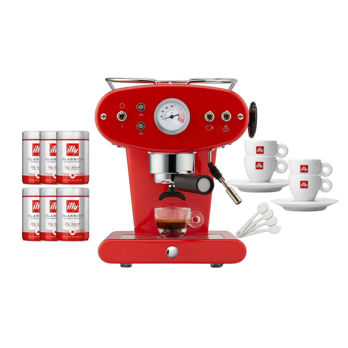 F.Francis X1 Ground Red Coffee Machine Offer Package